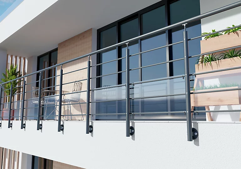 Castorama Kit Garde Corps Latéral Oxalis Gris 2m 3 Castorama Kit Garde Corps Latéral Oxalis Gris 2m