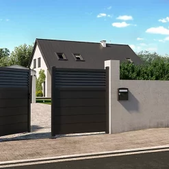 Castorama Portail Aluminium Nazaré Anthracite - 400 X H.163,4 Cm