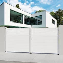 Castorama Portail Aluminium Nazaré Blanc - 350 X H.163,4 Cm