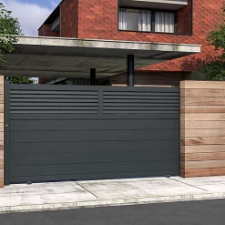 Castorama Portail Coulissant Aluminium Nazaré Anthracite - 410 X H.163,4 Cm