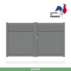 Castorama Portail Jardimat Aluminium Annoire Gris Antique Sablé - 350 X H.179 Cm