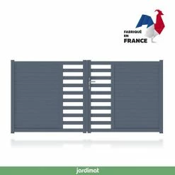 Castorama Portail Jardimat Aluminium Courtrai Gris 7016 - 350 X H.146 Cm