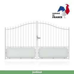 Castorama Portail Jardimat Aluminium Ferney Blanc 9016 - 350 X H.153/183 Cm