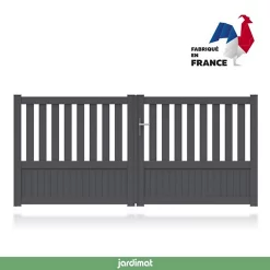 Castorama Portail Jardimat Aluminium Garonne Gris 7016 - 350 X H.140 Cm