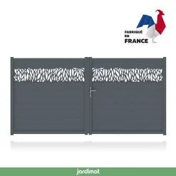 Castorama Portail Jardimat Aluminium Neva 2 Gris 7021 - 350 X H.180 Cm