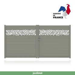 Castorama Portail Jardimat Aluminium Neva 2 Gris 7039 - 350 X H.180 Cm