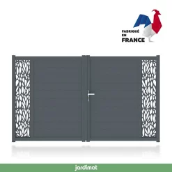 Castorama Portail Jardimat Aluminium Neva 3 Gris 7021 - 350 X H.180 Cm