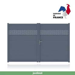 Castorama Portail Jardimat Aluminium Sisteron Gris 7016 - 350 X H.191 Cm