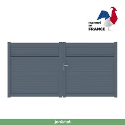 Castorama Portail Jardimat Battant Aluminium Annoire Gris Anthracite - 300 X H.177 Cm