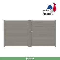 Castorama Portail Jardimat Battant Aluminium Annoire Gris Quartz - 300 X H.177 Cm