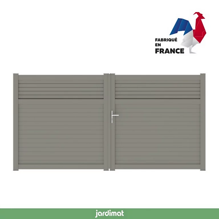 Castorama Portail Jardimat Battant Aluminium Annoire Gris Quartz - 350 X H.177 Cm 3 Castorama Portail Jardimat Battant Aluminium Annoire Gris Quartz - 350 X H.177 Cm