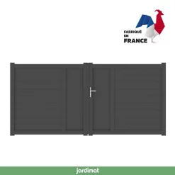 Castorama Portail Jardimat Battant Aluminium Aquarelle Noir - 300 X H.170 Cm