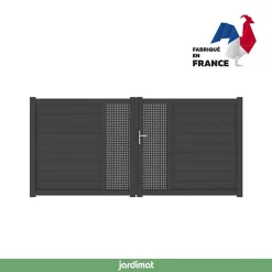 Castorama Portail Jardimat Battant Aluminium Aquarelle Noir - 300 X H.170 Cm