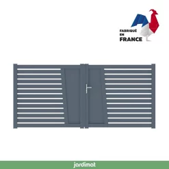 Castorama Portail Jardimat Battant Aluminium Audelange Gris Anthracite - 300 X H.164 Cm