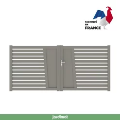 Castorama Portail Jardimat Battant Aluminium Audelange Gris Quartz - 300 X H.164 Cm