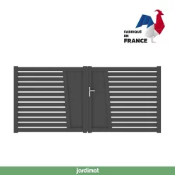 Castorama Portail Jardimat Battant Aluminium Audelange Noir - 350 X H.164 Cm