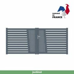 Castorama Portail Jardimat Battant Aluminium Audelange Squa Gris Anthracite - 350 X H.164 Cm