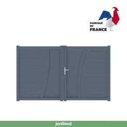 Castorama Portail Jardimat Battant Aluminium Emagny Gris Anthracite - 300 X H.180 Cm