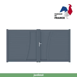 Castorama Portail Jardimat Battant Aluminium Emagny Gris Anthracite - 350 X H.180 Cm