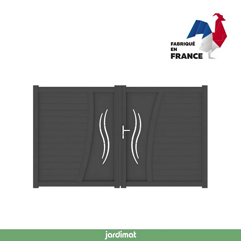 Castorama Portail Jardimat Battant Aluminium Emagny Noir - 300 X H.180 Cm 3 Castorama Portail Jardimat Battant Aluminium Emagny Noir - 300 X H.180 Cm