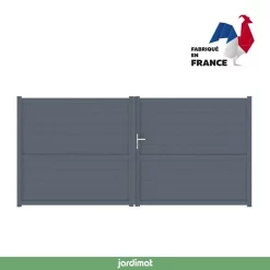 Castorama Portail Jardimat Battant Aluminium Perth Gris Anthracite - 350 X H.185 Cm