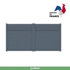 Castorama Portail Jardimat Battant Motorisé Aluminium Annoire Gris Anthracite - 350 X H.177 Cm