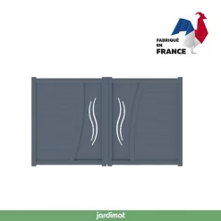 Castorama Portail Jardimat Battant Motorisé Aluminium Emagny Gris Anthracite - 300 X H.180 Cm