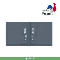 Castorama Portail Jardimat Battant Motorisé Aluminium Emagny Gris Anthracite - 350 X H.180 Cm