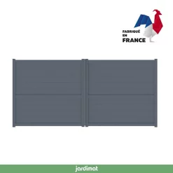 Castorama Portail Jardimat Battant Motorisé Aluminium Perth Gris Anthracite - 350 X H.185 Cm