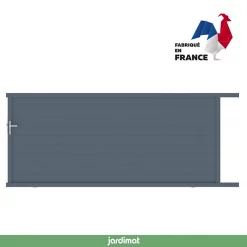 Castorama Portail Jardimat Coulissant Aluminium Alpes Gris Anthracite - 300 X H.160 Cm