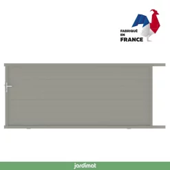 Castorama Portail Jardimat Coulissant Aluminium Alpes Gris Quartz - 350 X H.160 Cm