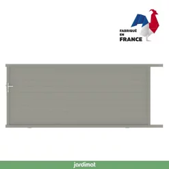 Castorama Portail Jardimat Coulissant Aluminium Alpes Gris Quartz - 400 X H.160 Cm