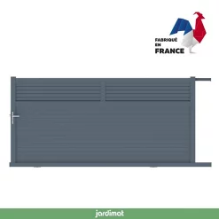 Castorama Portail Jardimat Coulissant Aluminium Annoire Gris Anthracite - 400 X H.175 Cm