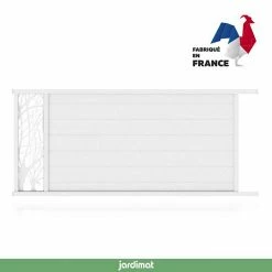 Castorama Portail Jardimat Coulissant Aluminium Fréjus Blanc 9016 - 350 X H.170 Cm