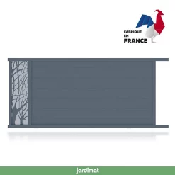 Castorama Portail Jardimat Coulissant Aluminium Fréjus Gris 7016 - 400 X H.170 Cm