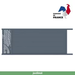 Castorama Portail Jardimat Coulissant Aluminium Frejus Gris Anthracite - 400 X H.145 Cm