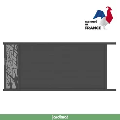 Castorama Portail Jardimat Coulissant Aluminium Frejus Noir - 350 X H.170 Cm