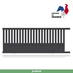 Castorama Portail Jardimat Coulissant Aluminium Garonne Gris 7016 - 350 X H.140 Cm