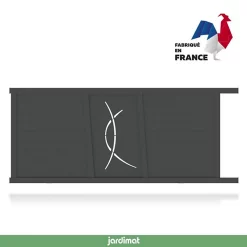 Castorama Portail Jardimat Coulissant Aluminium Lausanne Noir 2100 - 350 X H.160 Cm