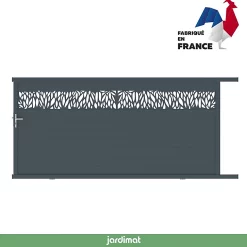 Castorama Portail Jardimat Coulissant Aluminium Neva 2 Gris 7021 - 350 X H.174 Cm