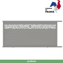 Castorama Portail Jardimat Coulissant Aluminium Neva 2 Gris 7039 - 400 X H.174 Cm