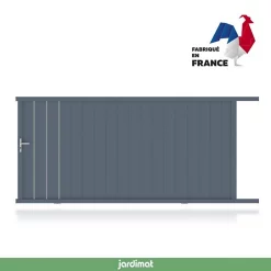 Castorama Portail Jardimat Coulissant Aluminium Valois Gris 7016 Sablé - 400 X H.180 Cm