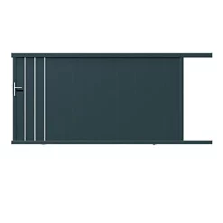 Castorama Portail Jardimat Coulissant Aluminium Valois Gris Sablé 7016 - 350 X H.160 Cm