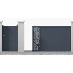 Castorama Portail Jardimat Coulissant Motorisé Aluminium Fréjus Gris - 350 X H.170 Cm