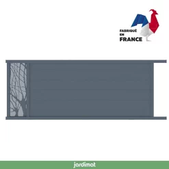 Castorama Portail Jardimat Coulissant Motorisé Aluminium Frejus Gris Anthracite - 400 X H.145 Cm