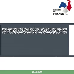 Castorama Portail Jardimat Coulissant Motorisé Aluminium Neva 2 Gris 7021 - 400 X H.174 Cm