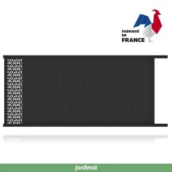 Castorama Portail Jardimat Coulissant Motorisé Aluminium Olivier Noir 2100 - 400 X H.169 Cm
