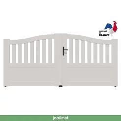 Castorama Portail Jardimat Pvc Arlay Chapeau De Gendarme Blanc 9016 - 300 X H.120/140 Cm