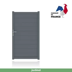 Castorama Portillon Jardimat Aluminium Neva 3 Gris 7021 - 100 X H.180 Cm