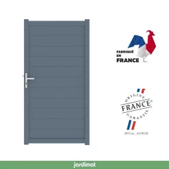Castorama Portillon Jardimat Battant Aluminium Alpes Gris Anthracite - 100 X H.190 Cm
